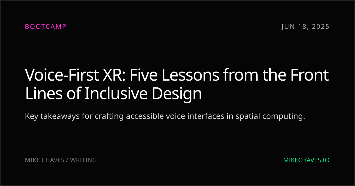 Voice-First XR: Five Lessons from the Front Lines of Inclusive Design article preview