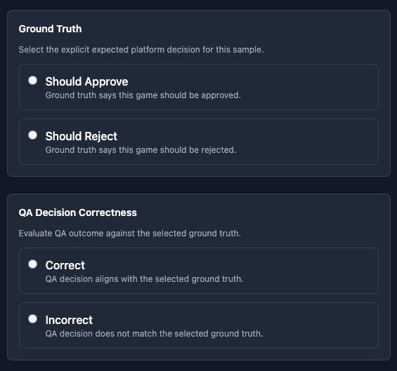 Astrocade AI QA Calibration Tool: Explicit ground truth