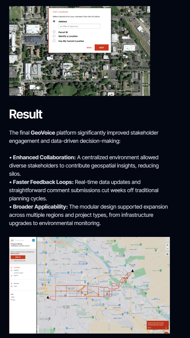 GeoVoice: Documented workflow outcomes