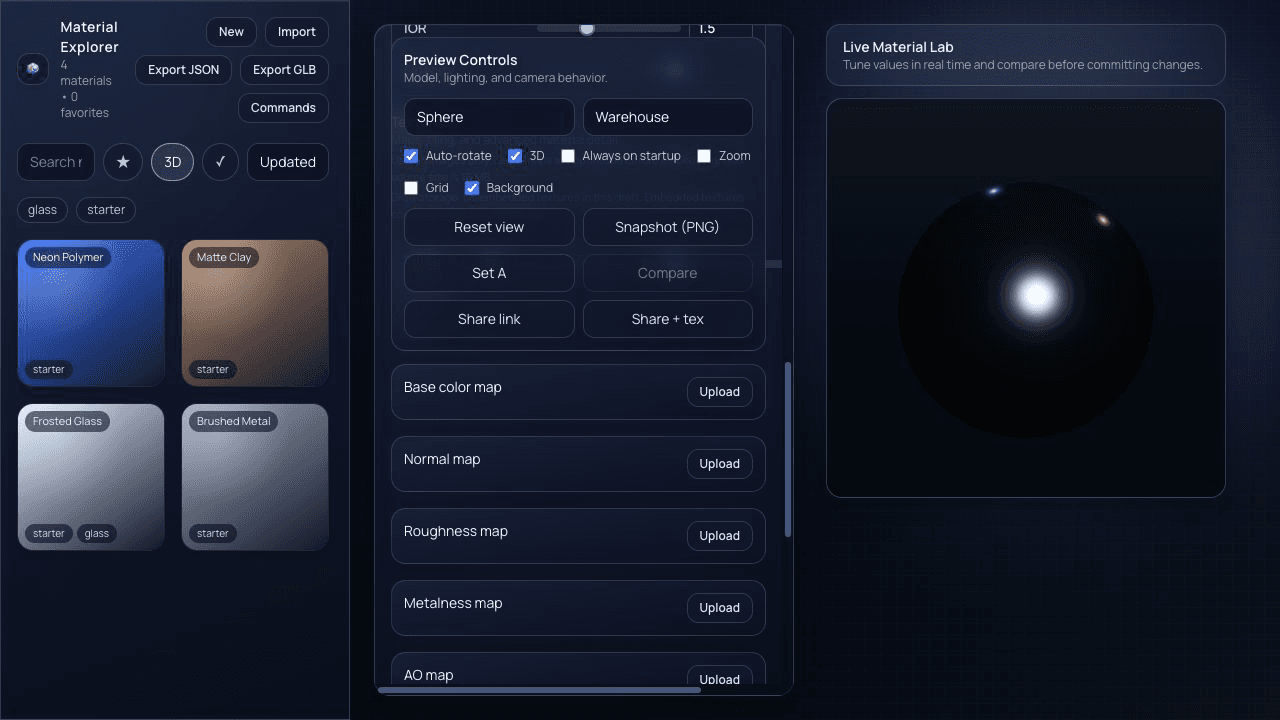 Material Explorer: Texture-map workflow