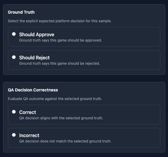 Astrocade AI QA Calibration Tool: Explicit ground truth