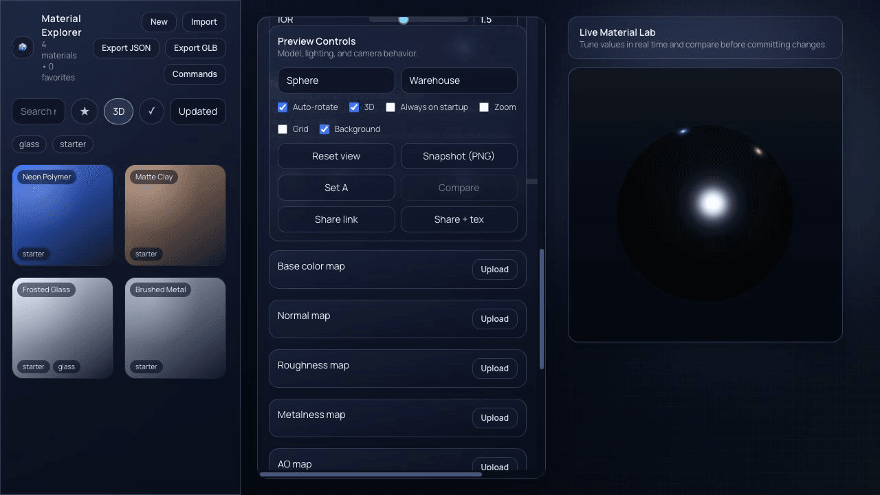 Material Explorer: Texture-map workflow