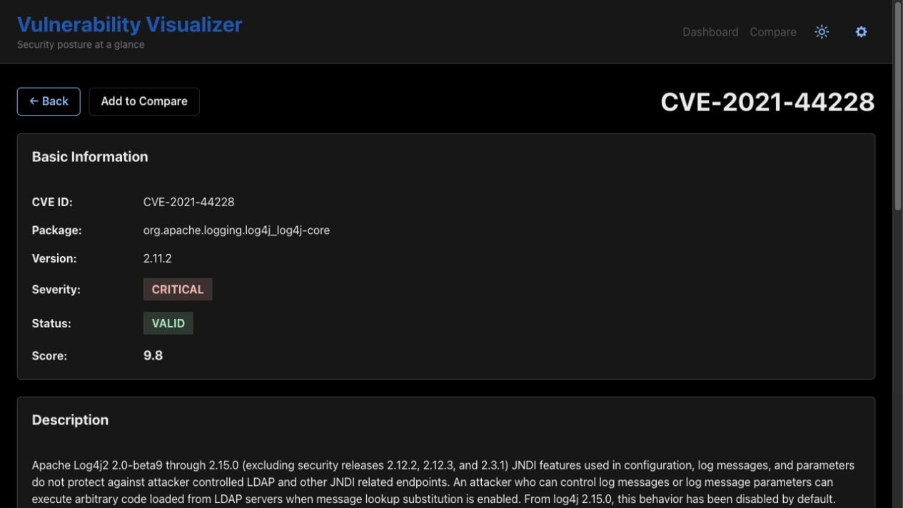 Vulnerability Visualizer: Record-level vulnerability evidence