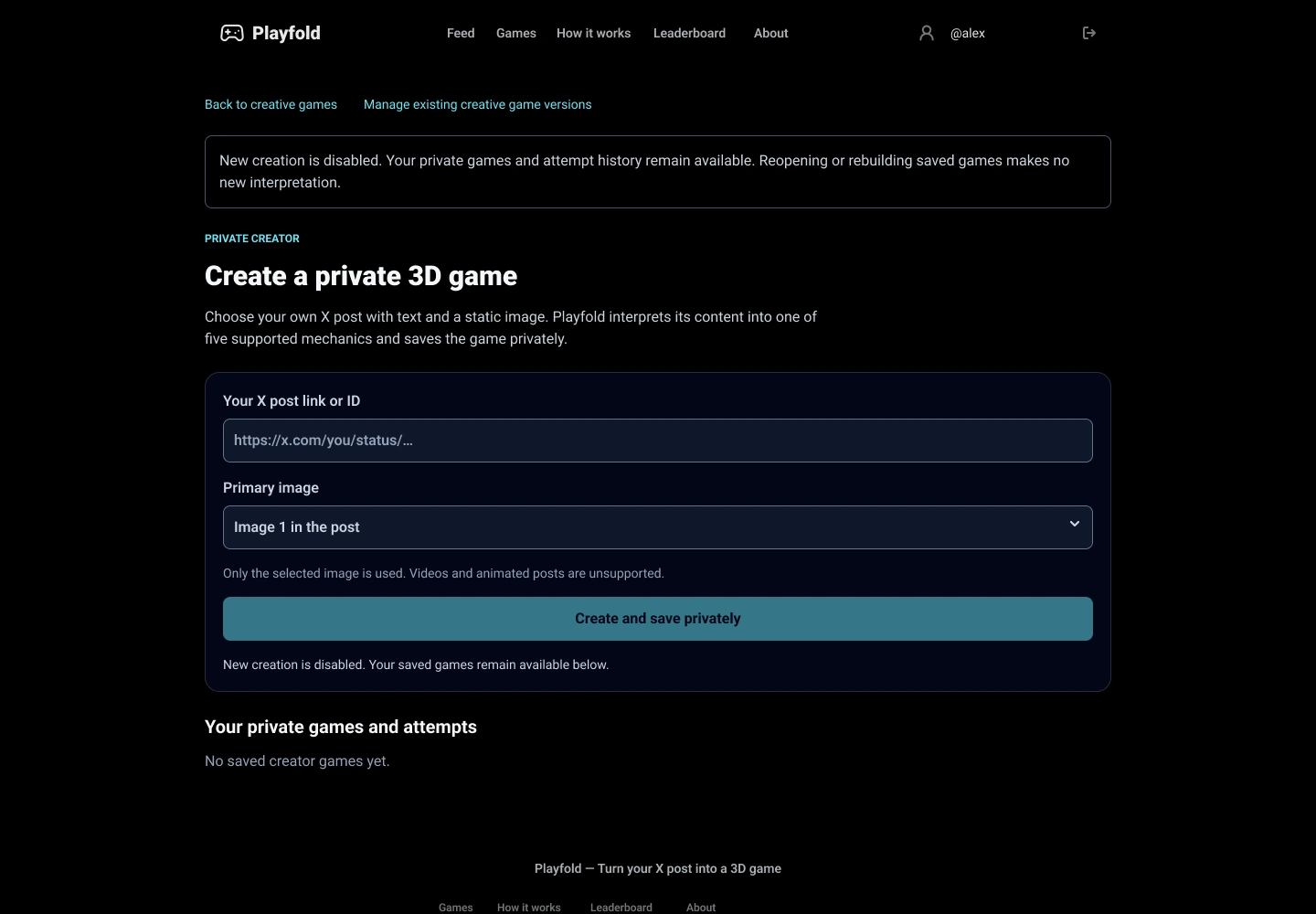 Playfold: Creator source: owned post and selected static image
