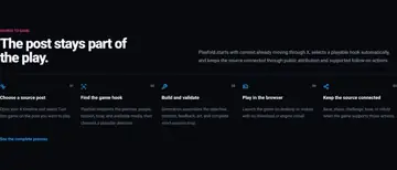 Playfold: Homepage: how a source becomes play