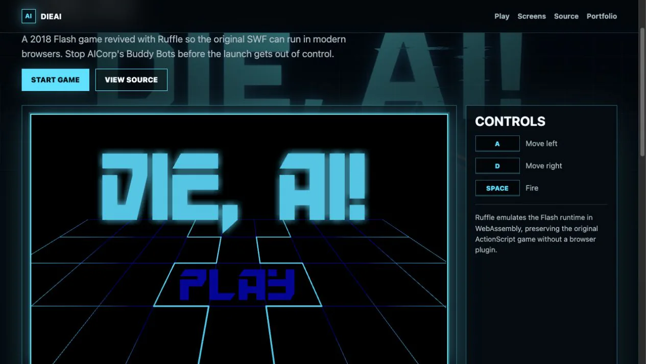 Die, AI!: Live Ruffle start state