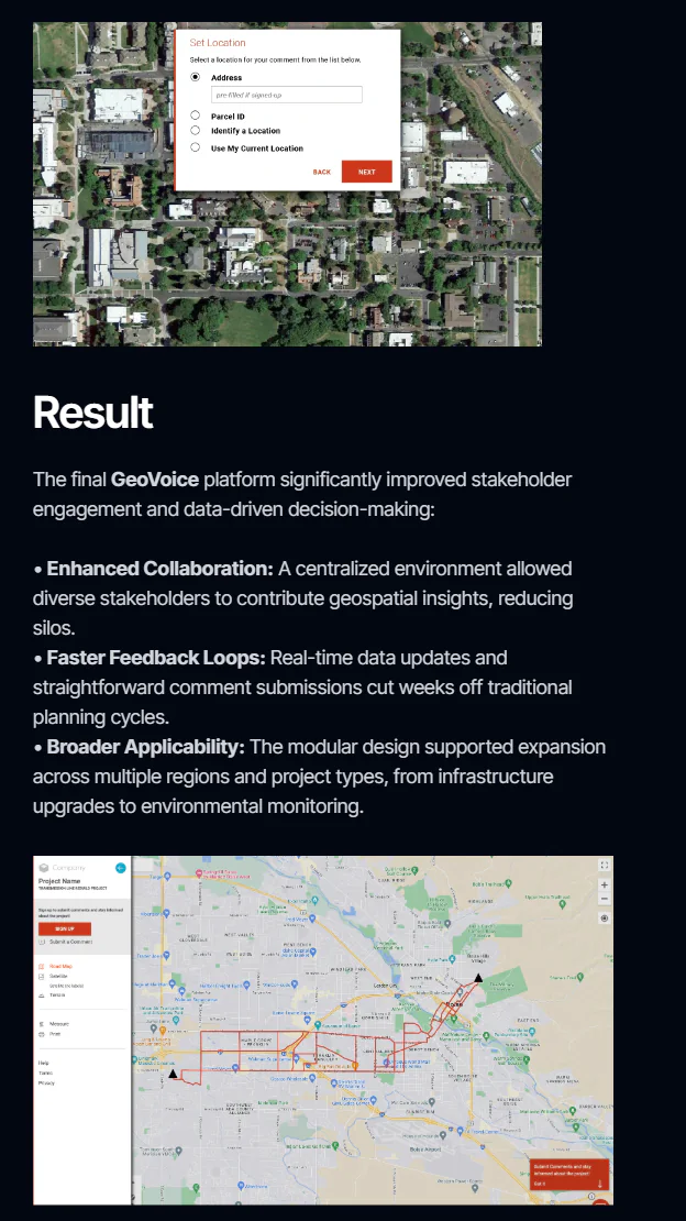 GeoVoice: Documented workflow outcomes
