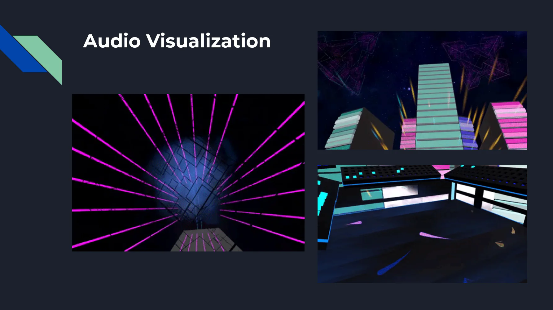 Sound Escape VR: Eight-band audio-reactive geometry