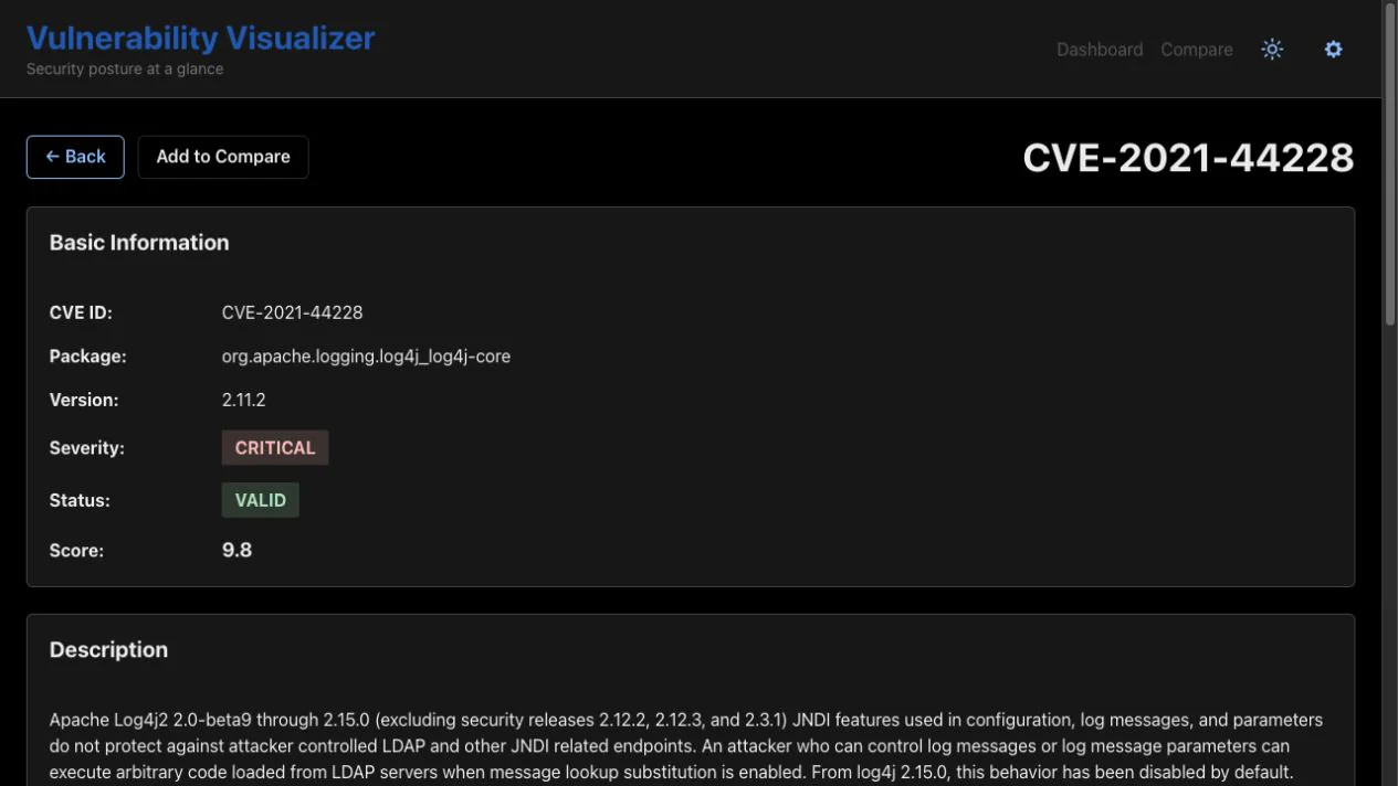 Vulnerability Visualizer: Record-level vulnerability evidence
