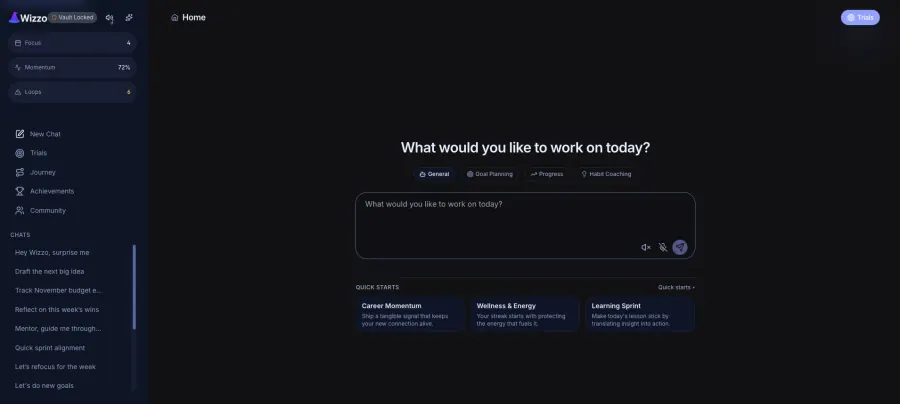 Wizzo project interface