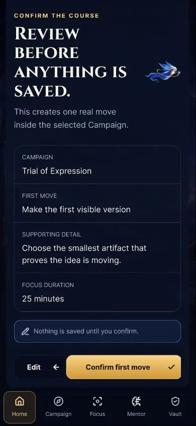 Wizzo: Mobile: a reachable confirmation
